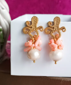 Alternative view of Octopus Earrings with Baroque Pearls