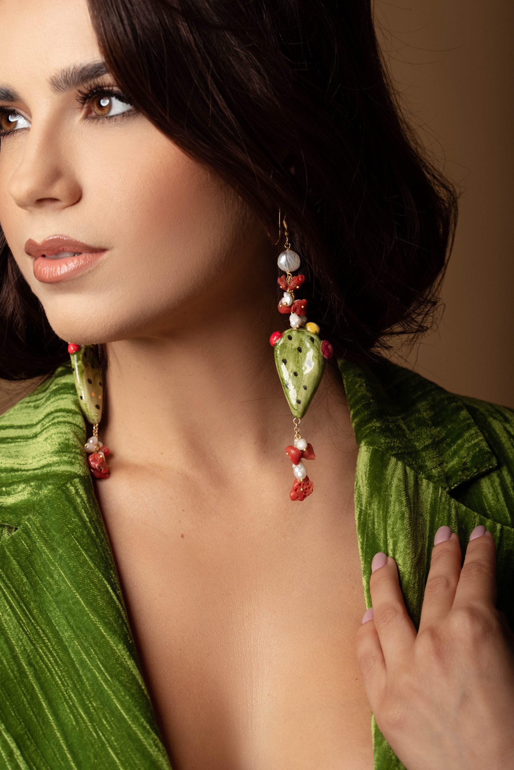 Sicily Ceramic Prickly Pear Earrings