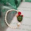 Pearl bracelet with sicily ceramic prickly pear