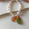 Pearl bracelet with sicily ceramic prickly pear_1
