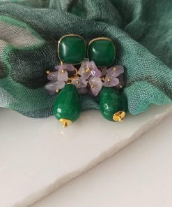 Green drop earrings