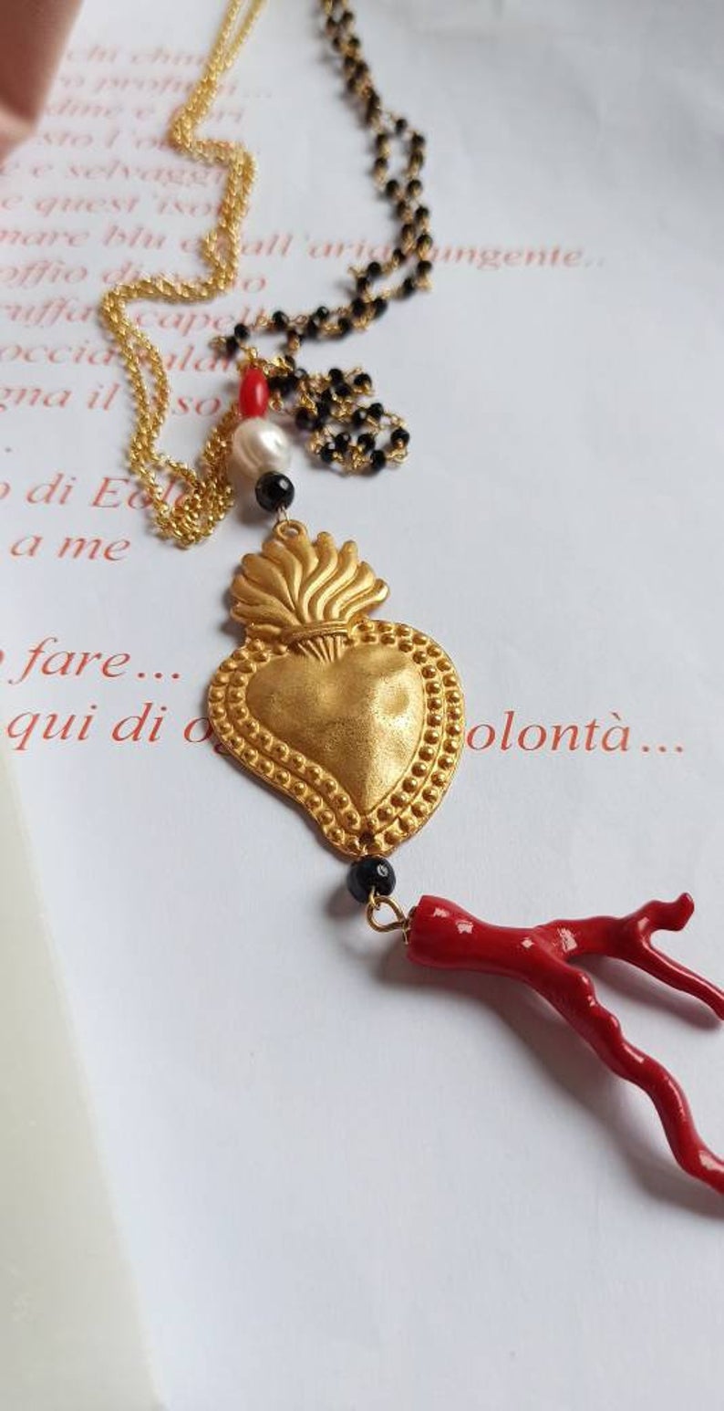 Sacred heart chain necklace