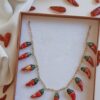 Gold chain necklace with sicily ceramic peppers