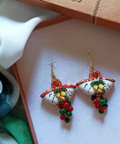 Sicily Ceramic Coffe Bag earrings