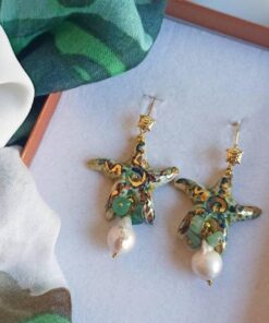 Sicily ceramic starfish earrings