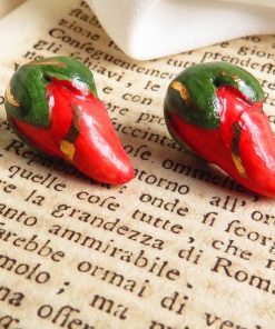 Alternative view of Sicily Ceramic Sweet Pepper Stud Earrings
