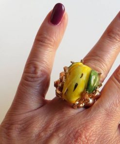 Anello Siciliano con Limone in Ceramica di Caltagirone