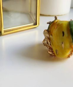 Alternative view of Anello Siciliano con Limone in Ceramica di Caltagirone