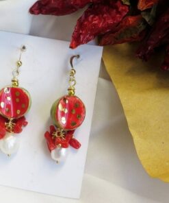 Alternative view of Orecchini Siciliani con Angurie in Ceramica di Caltagirone