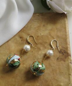 Alternative view of Chain Earrings with Sicily Ceramic Balls