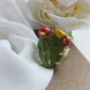 Anello con fico d'india in ceramica di caltagirone
