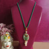 Collana a corda con mattonella in ceramica di caltagirone e perle di fiume a grappolo 6