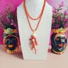 Collana lunga di corallo con ciondolo corallo rosso e perle 6