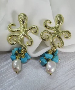 Orecchini di perle con turchese