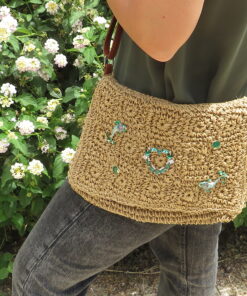 Alternative view of Borsa a Tracolla in Palma Nana con Pesciolini e Cristalli Colorati