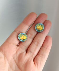 Orecchini al lobo con mattonelle in ceramica di caltagirone 5