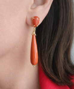 Alternative view of Coral Paste Drop Earrings