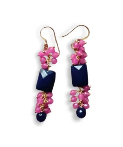 Alternative view of Drop Earrings with Colourful Stones