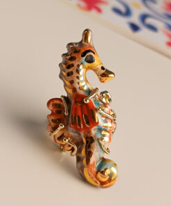 Alternative view of Anello Artigianale con Cavalluccio in Ceramica di Caltagirone