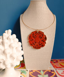 Collana rigida con giada giadeite rossa 2