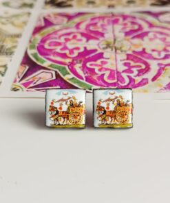 Alternative view of Stud Earrings with Sicily Ceramic Tiles