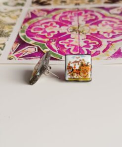 Orecchini al lobo con mattonelle in ceramica di caltagirone 2