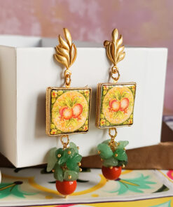Orecchini siciliani con mattonele in ceramica di caltagirone 1