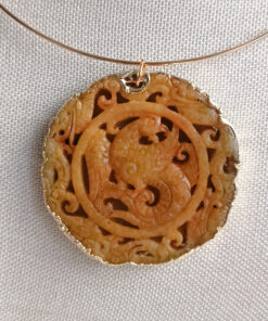 Alternative view of Collana Girocollo Rigida con Ciondolo Giada Giadeite