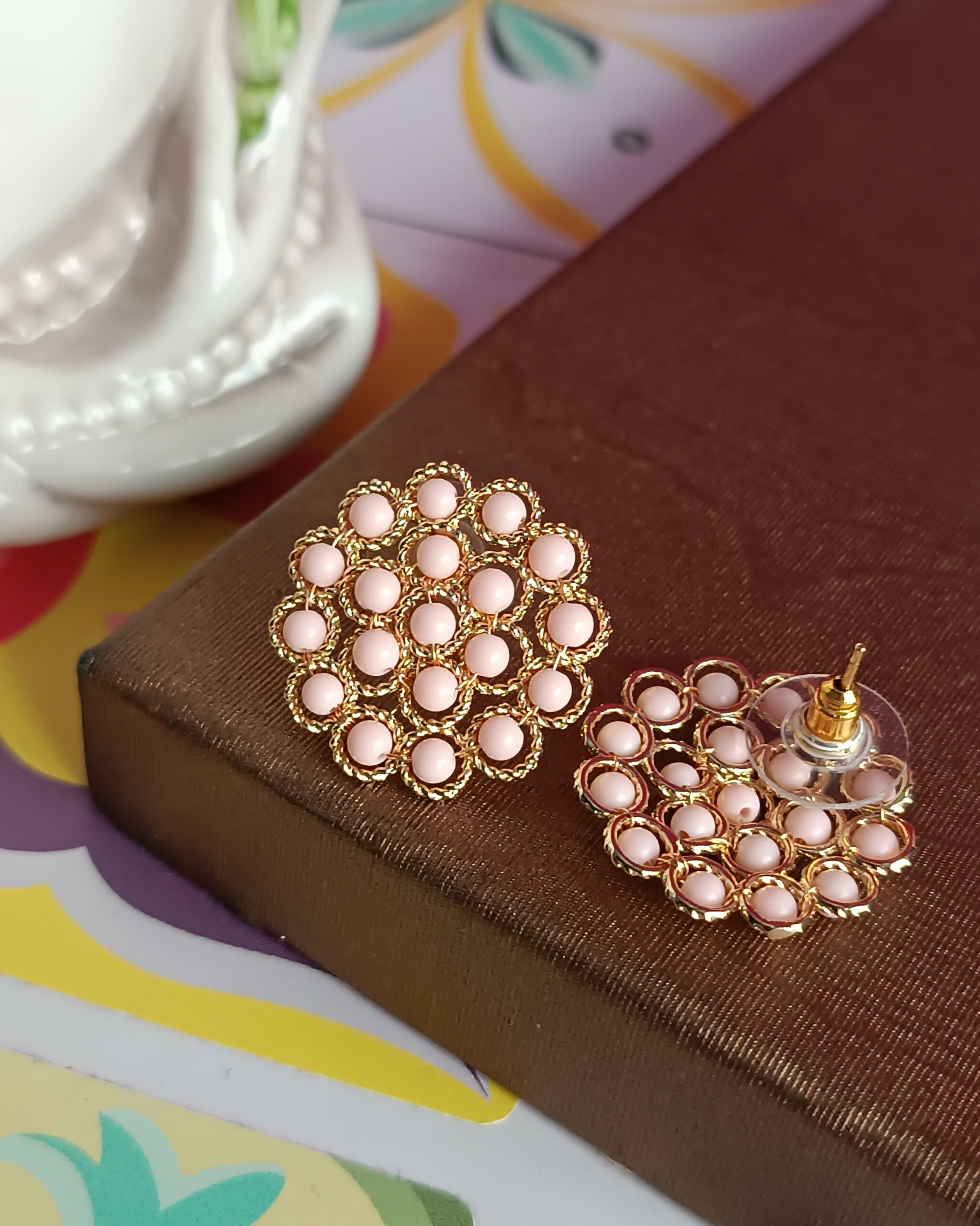 Rose Coral Stud Earrings - Image 4