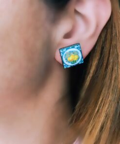 Alternative view of Stud Earrings with Sicily Ceramic Tiles