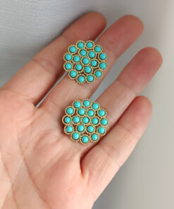 Orecchini al lobo con pasta di turchese 2