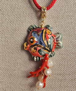 Alternative view of Sicilian Necklace with Rope and Sicily Ceramic Fish