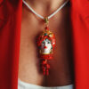 collana a corda con testa di moro in ceramica di caltagirone