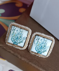 Orecchini al lobo con mattonelle in ceramica di caltagirone 3