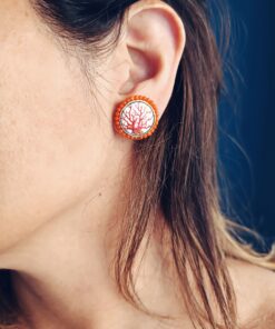 Orecchini al lobo con mattonelle in ceramica di caltagirone