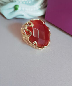 Alternative view of Anello in Ottone con Pietra Naturale Corniola