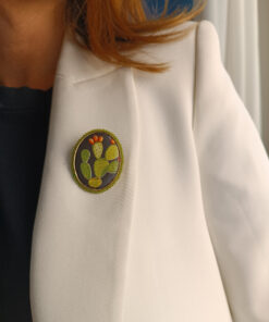 Spilla artigianale ovale in Ceramica di caltagirone 7