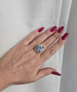 anello bombato in ceramica di caltagirone con polpo