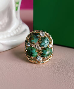 Anello tondo con giada africana