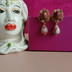 Orecchini a goccia con tormalina 2