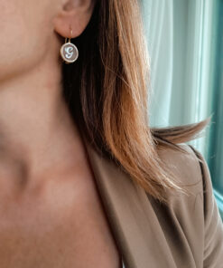 Orecchini pendenti con cammeo lettera iniziale lettera G