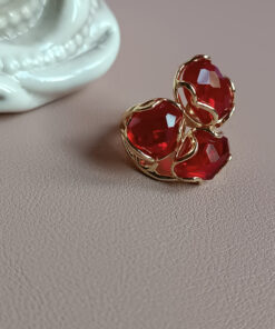 Alternative view of Statement Ring with Three Chrysoberyl Stones