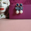 Orecchini a goccia con perle barocche acquamarina e lapis 2