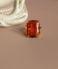 Alternative view of Statement Ring with Rectangular Crystal