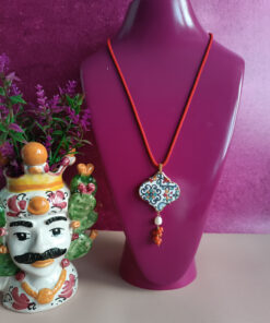 Collana a corda con maiolica di caltagirone 3