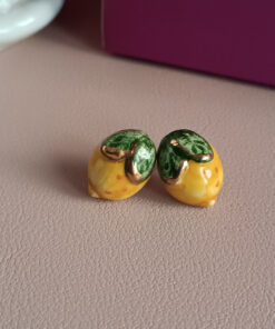 Orecchini al lobo con limoni in ceramica di caltagirone 4