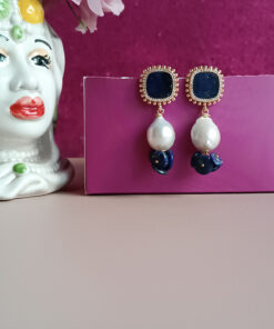 Orecchini di perle con lapislazzuli 3