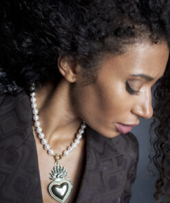 Collana di perle con cuore