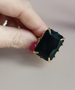 Alternative view of Statement Ring with Rectangular Crystal