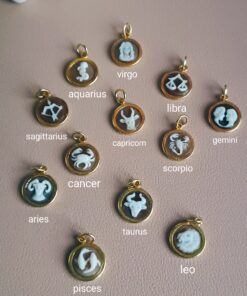 Ciondolo Cammeo Segno Zodiacale in Argento 925 Placcato Oro